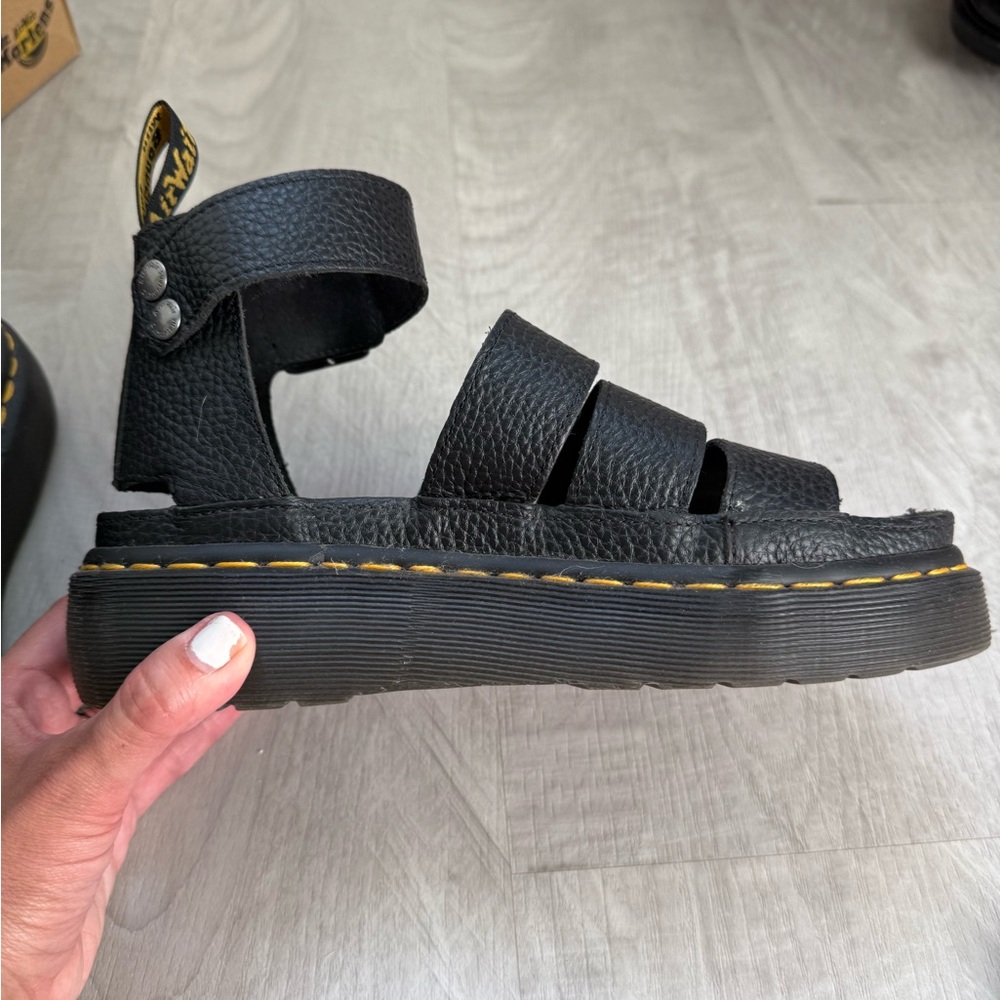 Dr. Martens Clarissa II Quad Black Leather Sandals - Picture 8 of 11